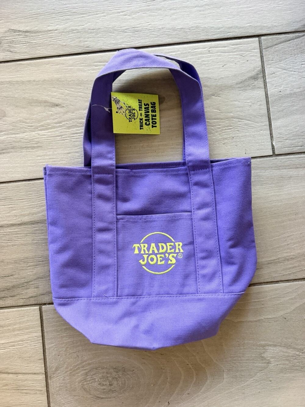NWT Trader Joes Halloween Solid Purple Mini tote🔥🔥🔥
